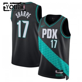 Barn Portland Trail Blazers Tröja Shaedon Sharpe Nike 2025-26 City Edition Svart Swingman